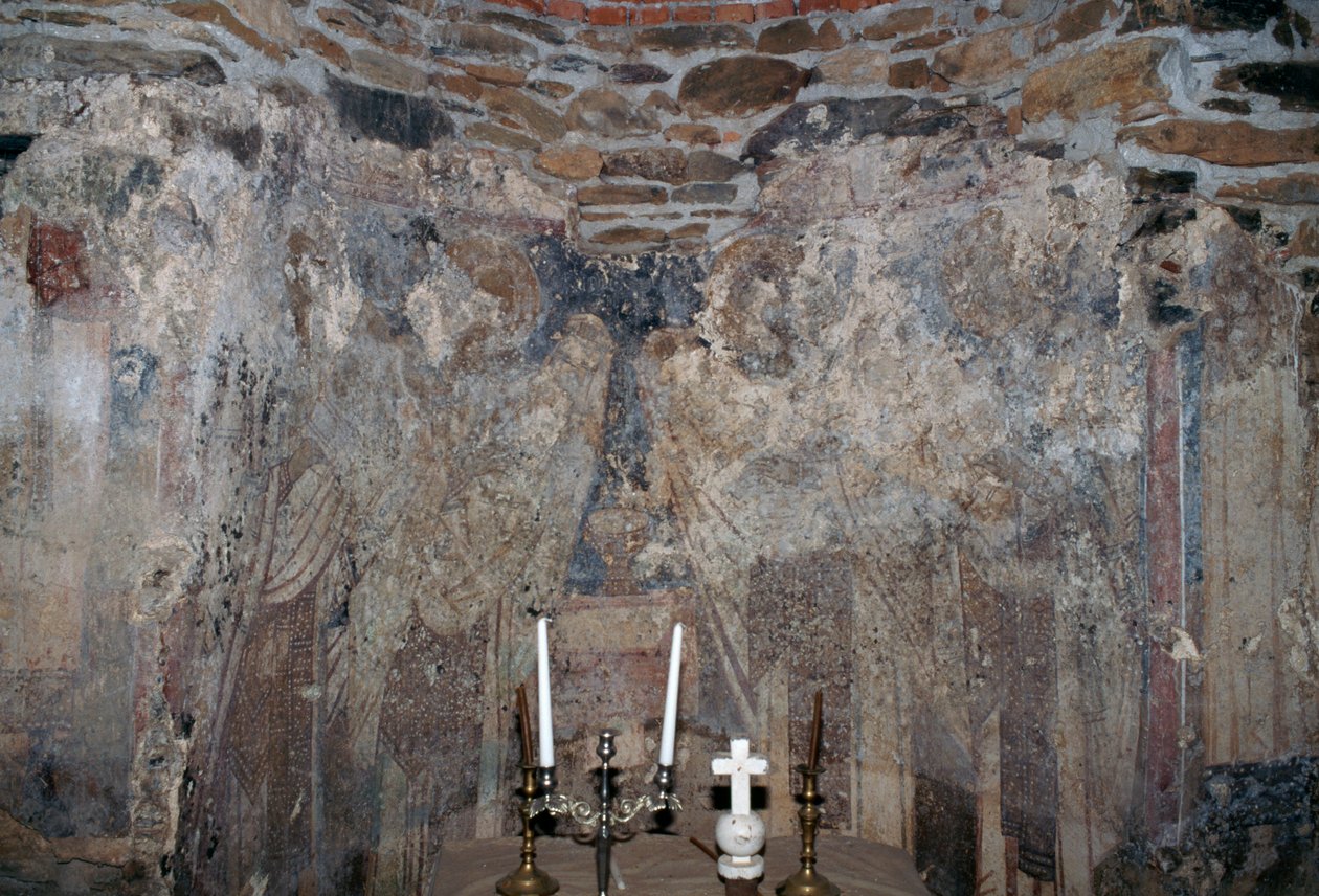 Fresco dañado en iglesia en Kantanos, Creta, Grecia de Unbekannt Unbekannt