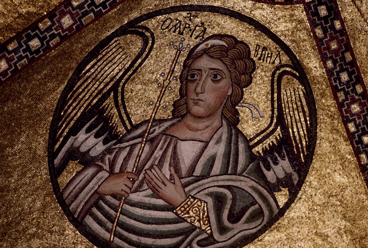 Figura de un ángel, mosaico dentro del Monasterio de Hosios Loukas, Grecia, fundado a principios del siglo X de Unbekannt Unbekannt