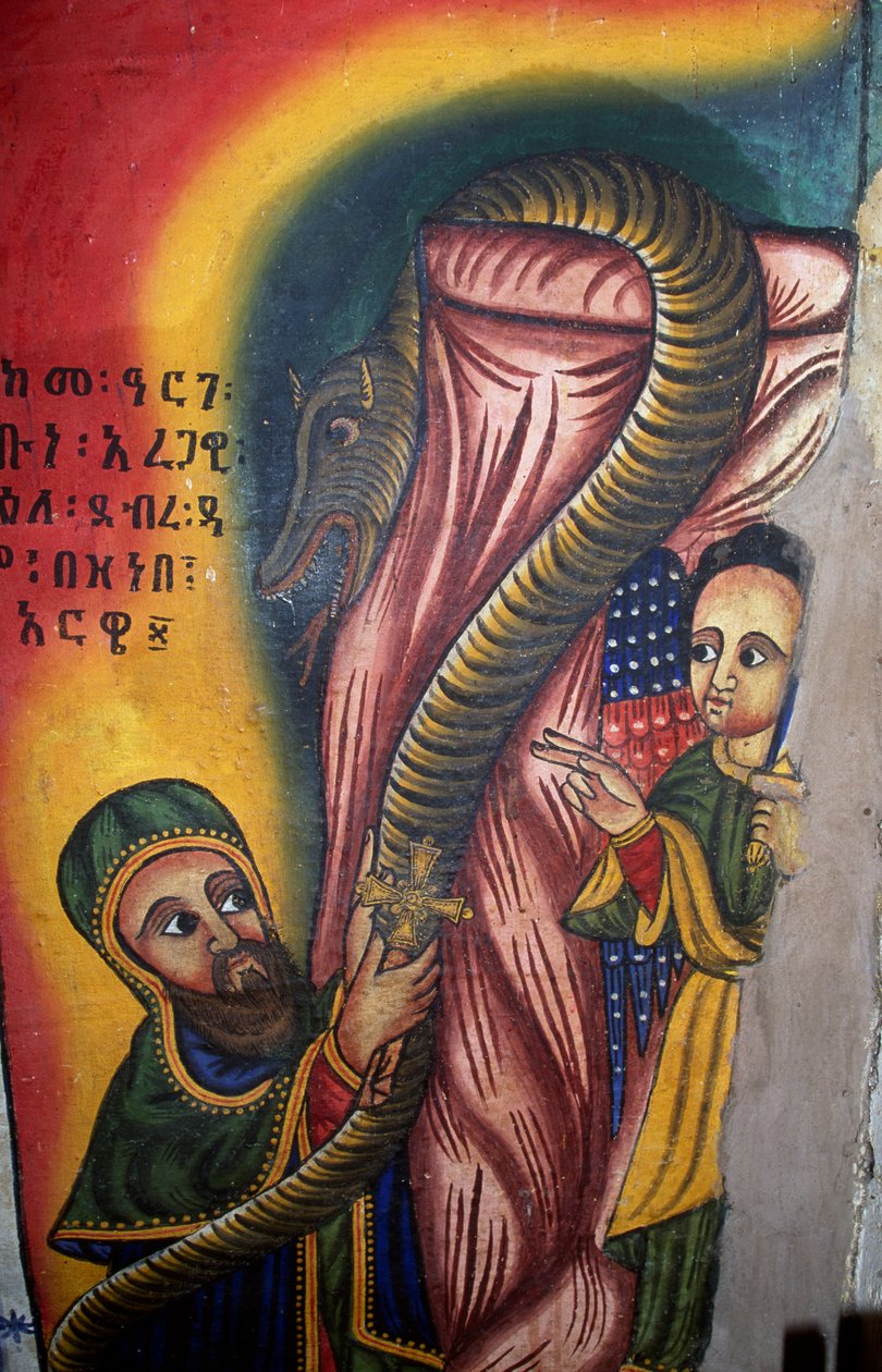 Fresco en la Iglesia de Santa María de Sion (siglo XVII), Aksum (Lista del Patrimonio Mundial de la Unesco) de Unbekannt Unbekannt