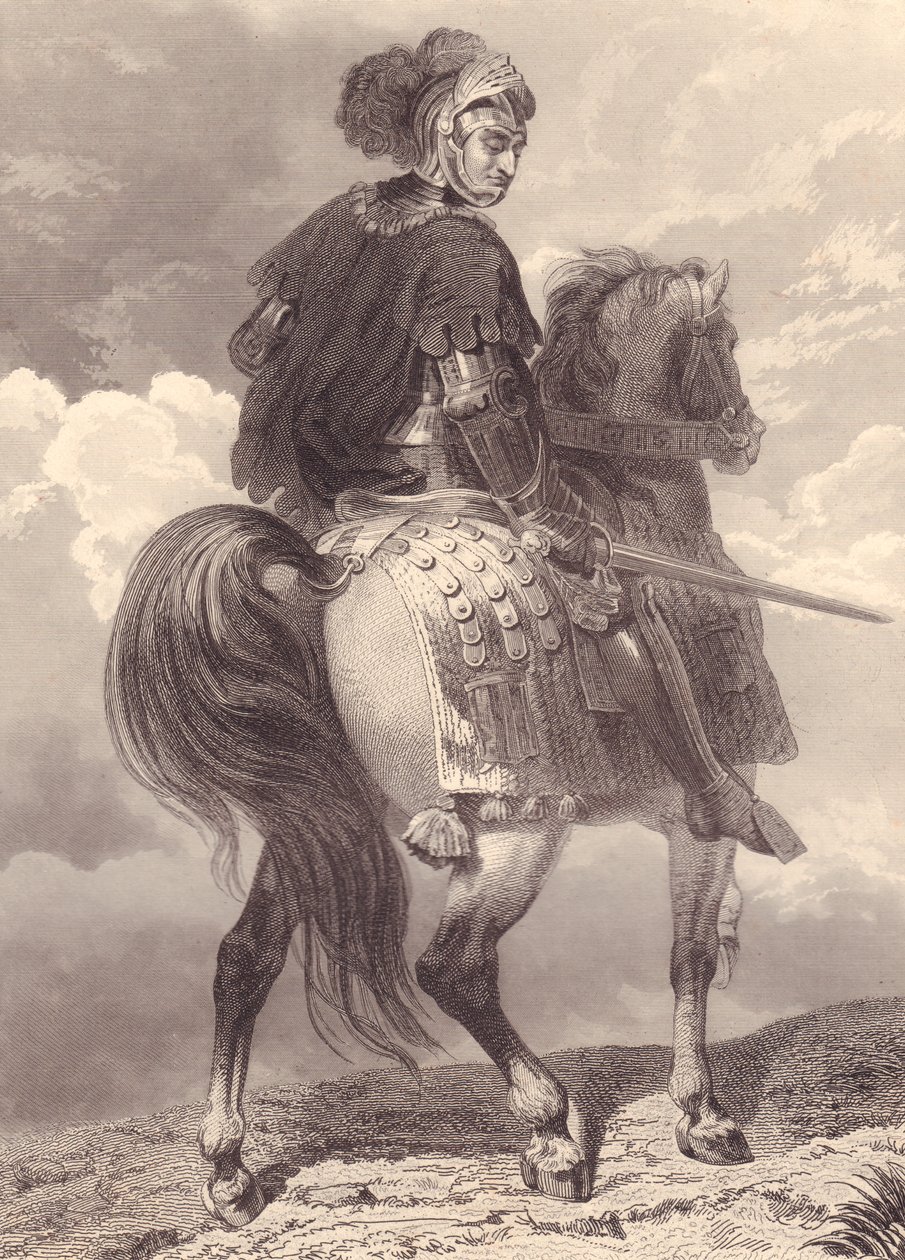Retrato del líder militar y político italiano Gian Giacomo Trivulzio (1440-1518), grabado de Unbekannt Unbekannt