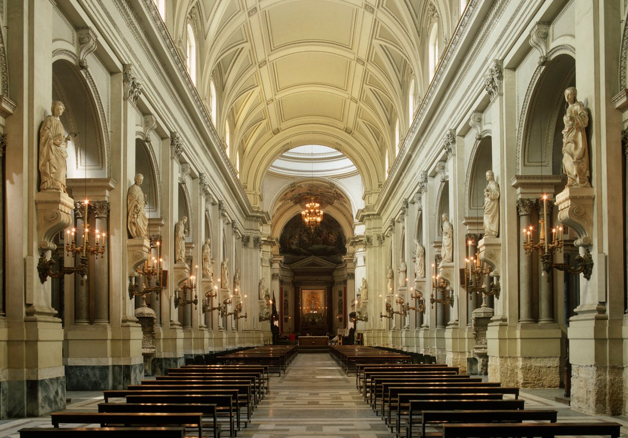 Italia, Región de Sicilia, Palermo, catedral, interior, nave