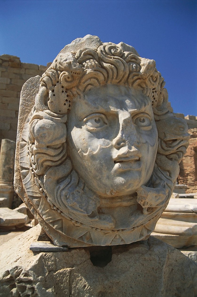 Libia, Tripolitania, Leptis Magna, Foro de Severo, cabeza de Nereida de Unbekannt Unbekannt
