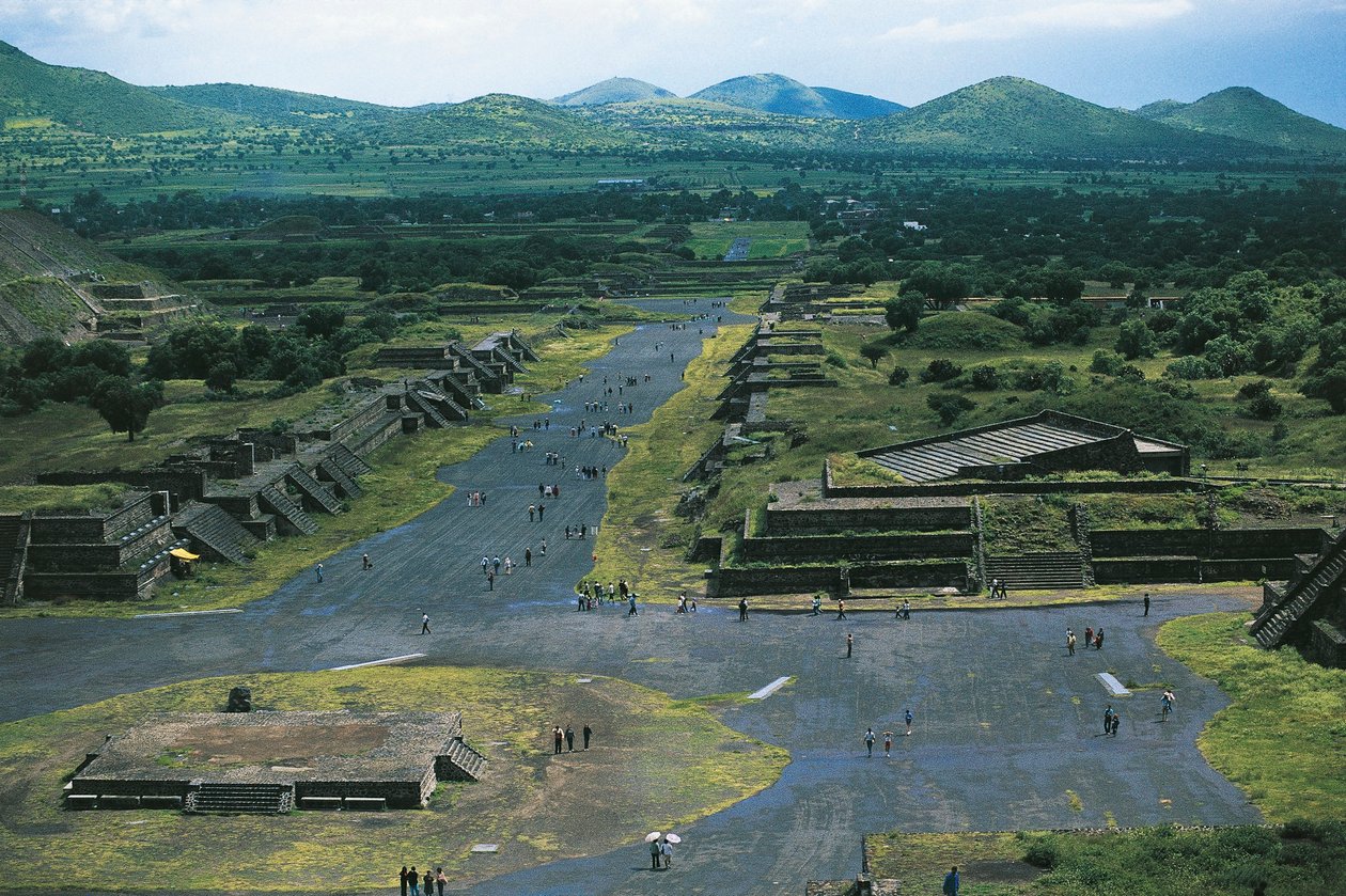 México, Cuenca de México, Ciudad de México, Teotihuacán (Ciudad de los Dioses), Pirámide de la Luna y Avenida de los Muertos de Unbekannt Unbekannt