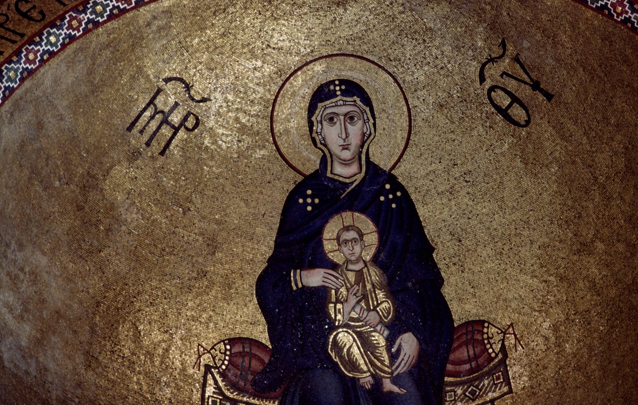 Mosaico de la Virgen María del interior del Monasterio de Hosios Loukas, Grecia, fundado a principios del siglo X de Unbekannt Unbekannt