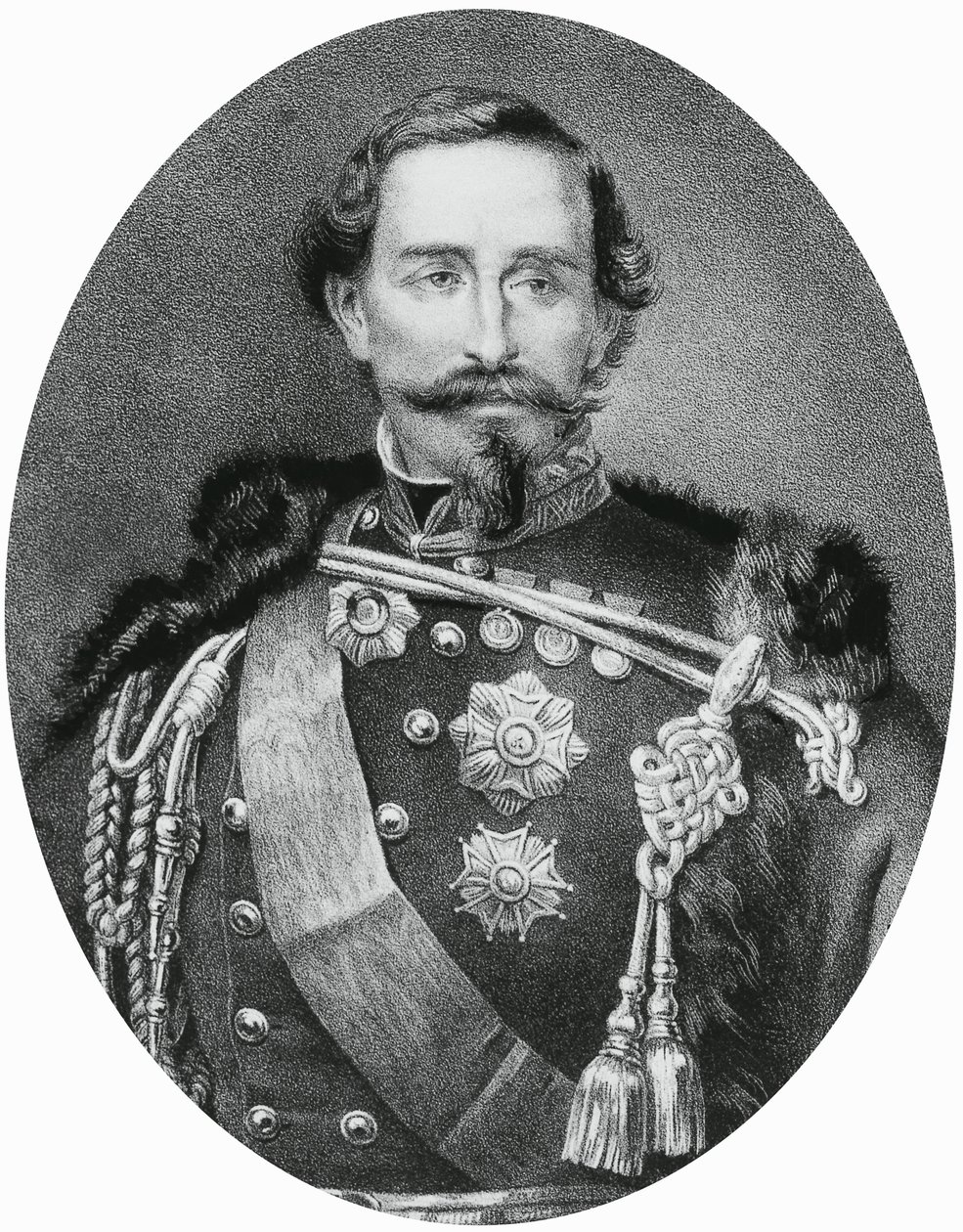 Retrato de Alfonso Ferrero della Marmora (1804-1878), general y político italiano, grabado de Unbekannt Unbekannt