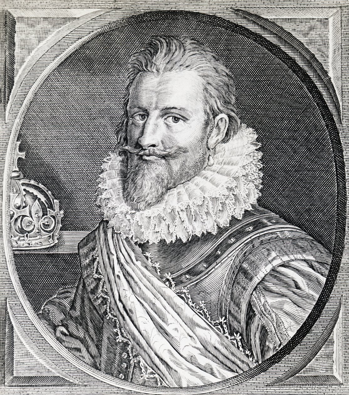 Retrato de Christian IV (1588-1648), Rey de Dinamarca y Noruega, grabado de Unbekannt Unbekannt