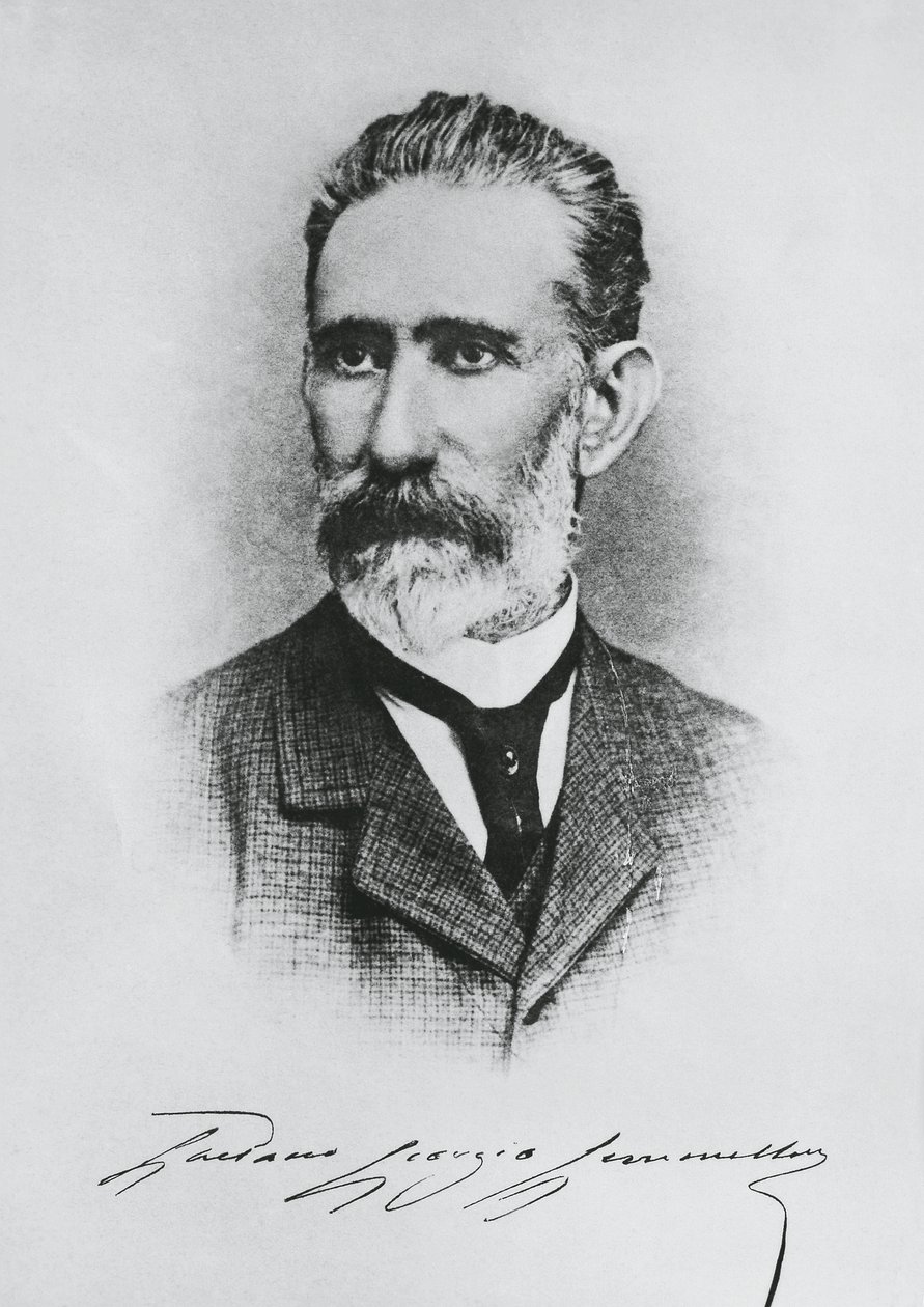 Retrato de Gaetano Giorgio Gemmellaro (1832-1904), geólogo, paleontólogo y político italiano, grabado de Unbekannt Unbekannt