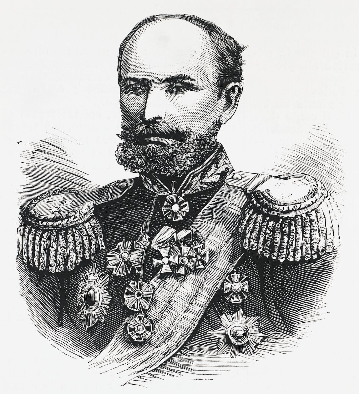 Retrato del general Oklobjio, comandante ruso en el Cáucaso, guerra ruso-turca de Unbekannt Unbekannt