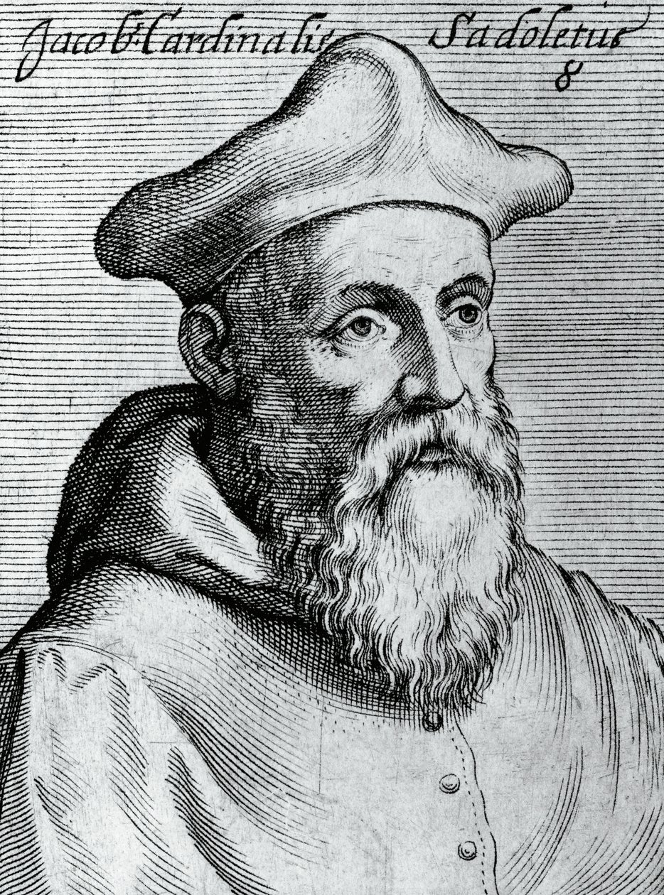 Retrato de Jacopo Sadoleto (1477-1547), humanista, obispo católico y cardenal italiano, grabado de Illustrissimorum, omnique virtutis, et scientiarum laude praestantissimoru virorum icones, por Claudius Pernetus de Unbekannt Unbekannt