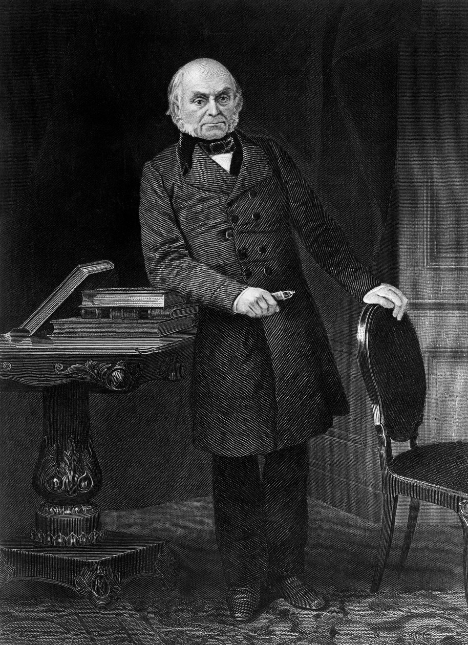 Retrato de John Quincy Adams (1767-1848), político y diplomático estadounidense, 6º Presidente de los Estados Unidos de 1825 a 1829, grabado de Unbekannt Unbekannt