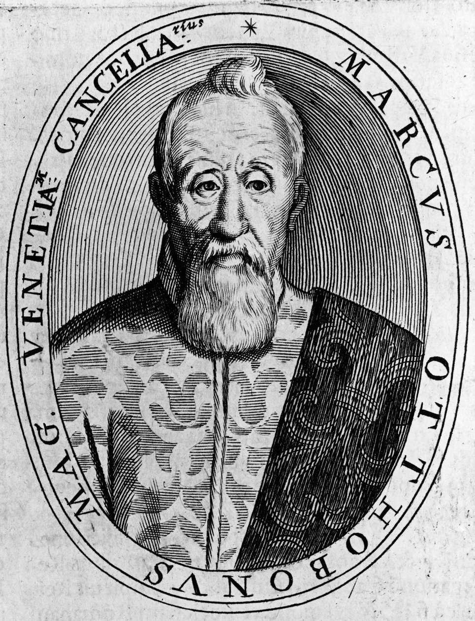 Retrato de Marco Ottoboni, Gran Canciller de Venecia, grabado de Unbekannt Unbekannt