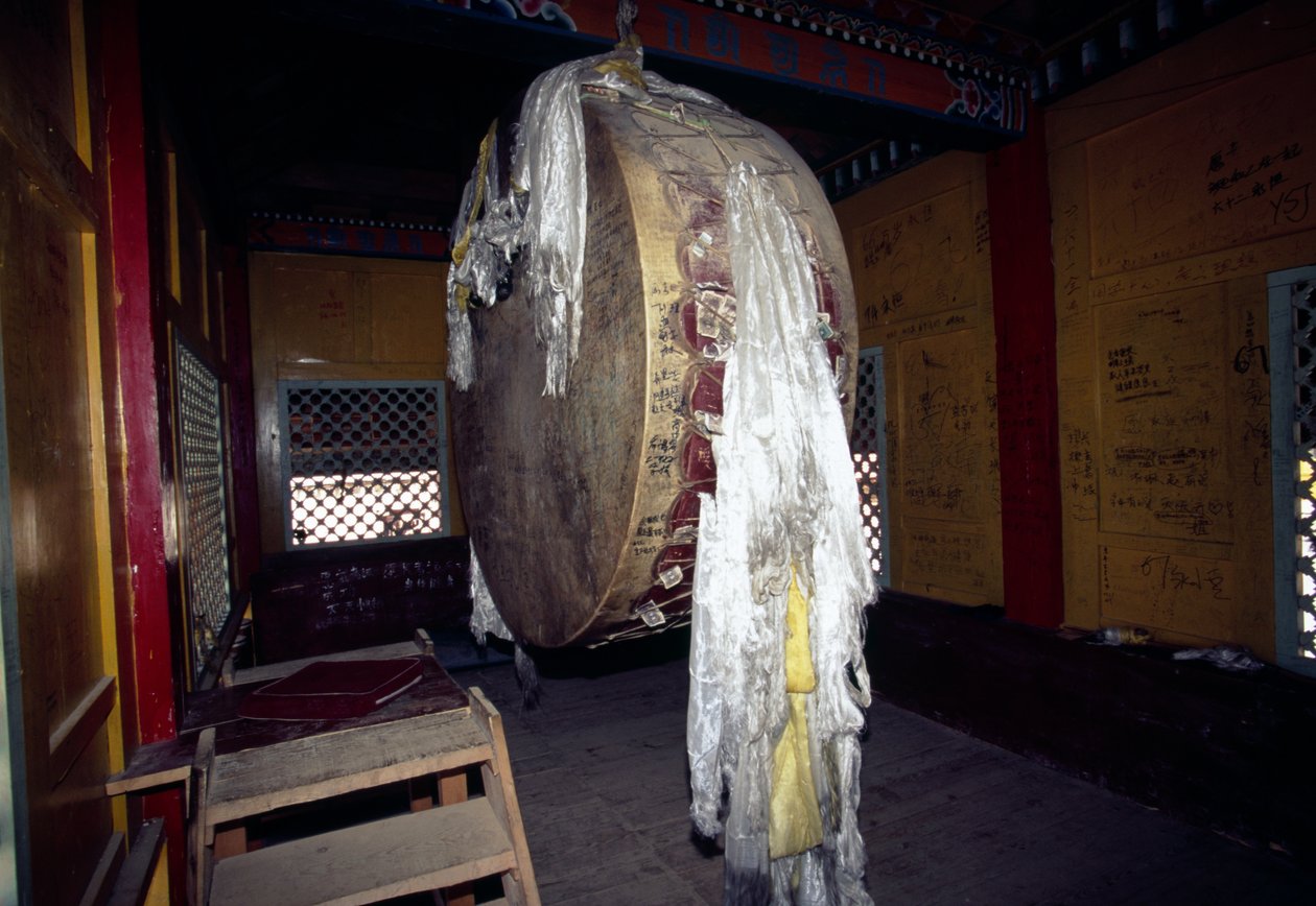 Rueda de oración en el monasterio Ganden Sumtseling en Shangri-La, también conocido como Zhongdian o Gyalthang, Yunnan, China de Unbekannt Unbekannt