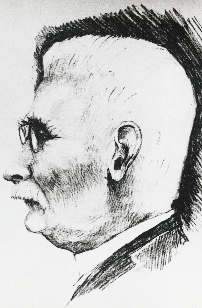 Retrato de perfil de Henri Louis Le Chatelier (1850-1936), químico y metalúrgico francés, grabado de Unbekannt Unbekannt