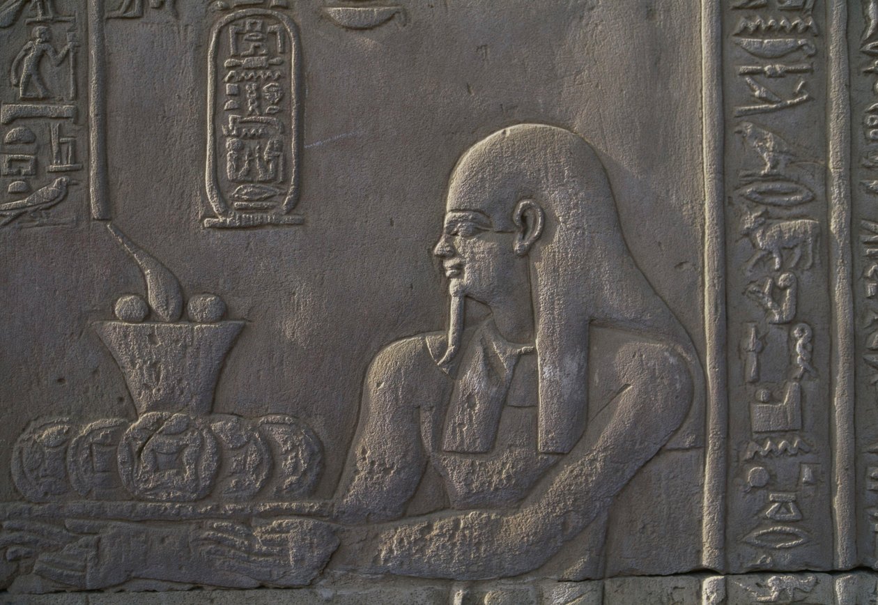 Relieve que representa a un donante, Templo de Kom Ombo, Egipto, civilización egipcia, dinastía ptolemaica, siglo II-I a.C. de Unbekannt Unbekannt