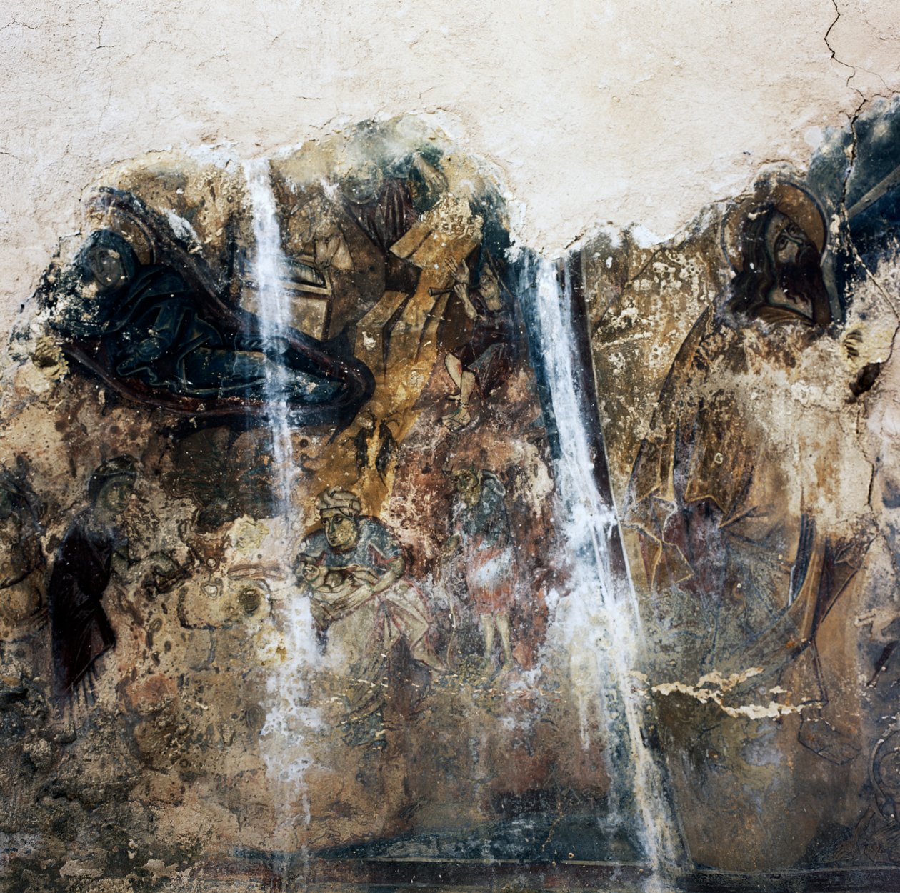 Restos de fresco en la iglesia bizantina de Agios Georgios Xifoforos, Apodoulou, Creta, Grecia de Unbekannt Unbekannt
