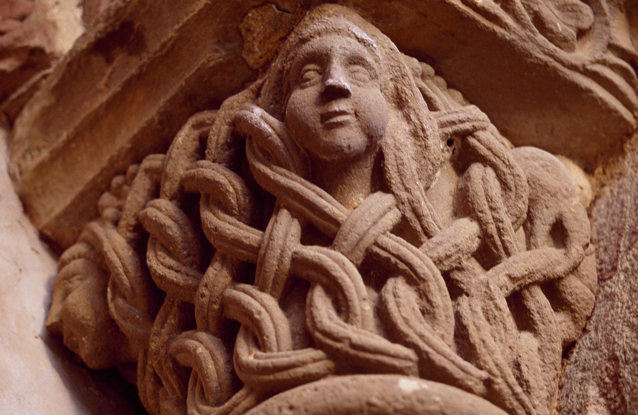 España, Navarra, Monasterio del Santo Salvador de Leyre, Porta Speciosa, Capitel decorado de Unbekannt Unbekannt