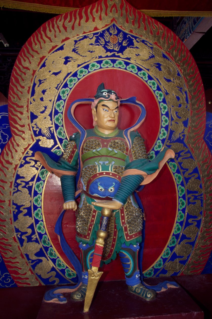 Estatua de un guerrero dentro de la Pagoda de Madera de Yingxian (o Pagoda de Sakyamuni) cerca de Datong, China. Civilización china de Unbekannt Unbekannt