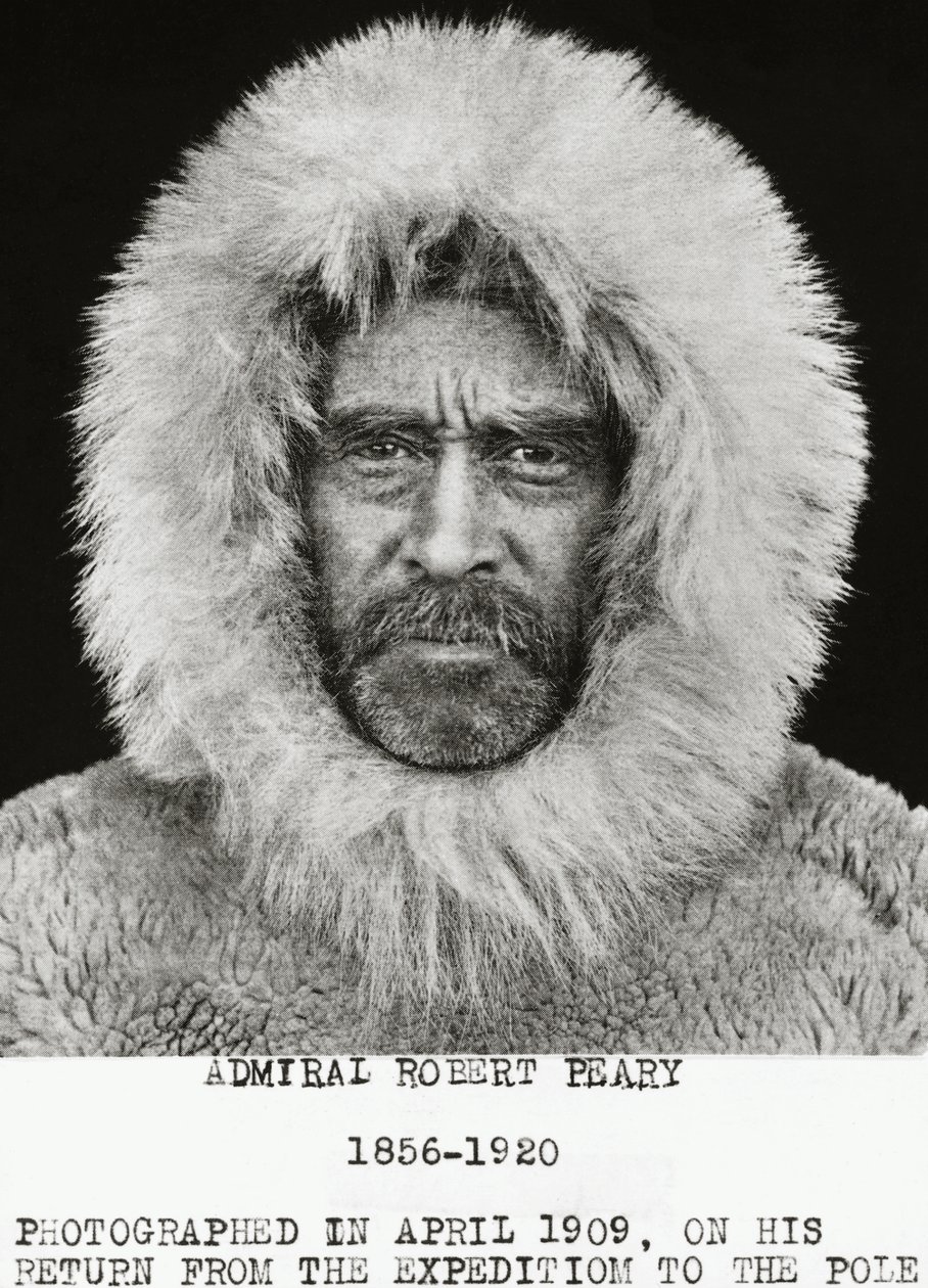 El explorador americano Robert Edwin Peary (1856-1920) fotografiado en abril de 1909 regresando de su expedición al Polo Norte de Unbekannt Unbekannt