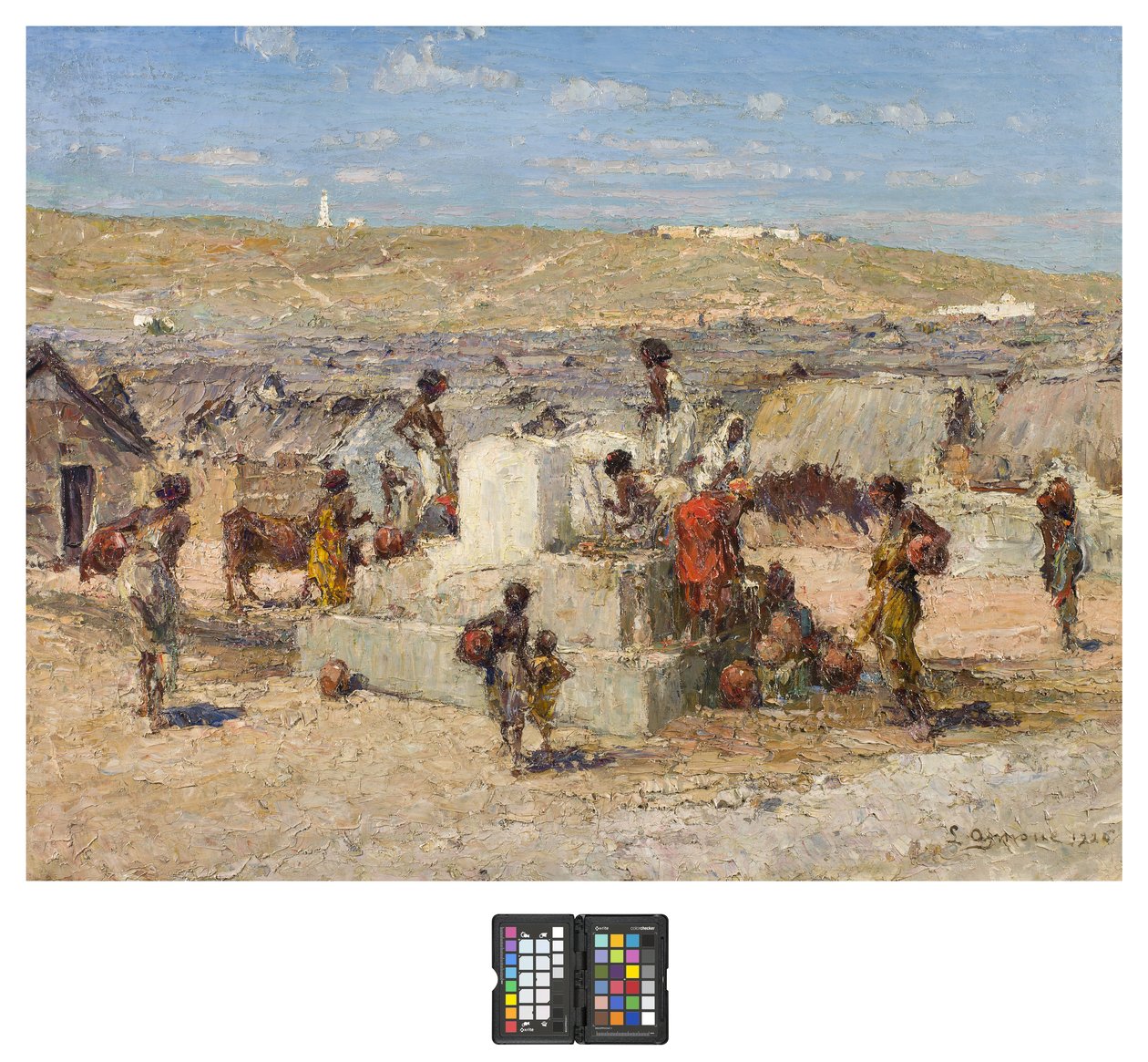 Pozo en la aldea indígena de Amornin, Mogadiscio, 1926 de Lidio Ajmone