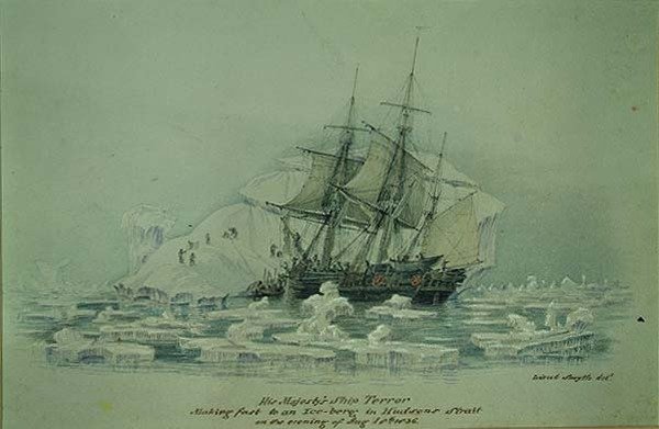 Incidentes en un Viaje Comercial: HMS Terror Asegurándose a un Iceberg en el Estrecho de Hudson, 18 de agosto de 1836 de Lieutenant Smyth