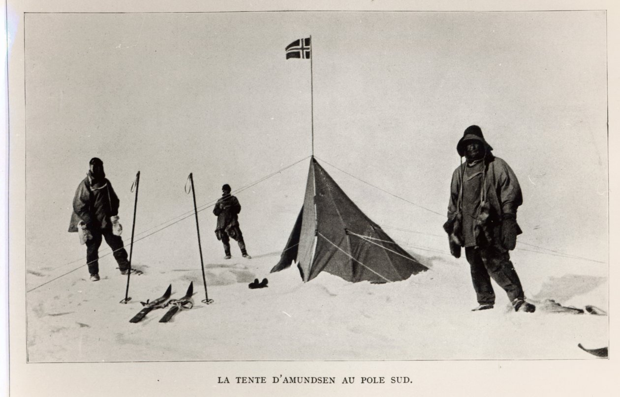 Tienda dejada en el Polo Sur por Roald Amundsen (1872-1928) en 1911, 1912 de Lieutenant Henry Robertson Bowers