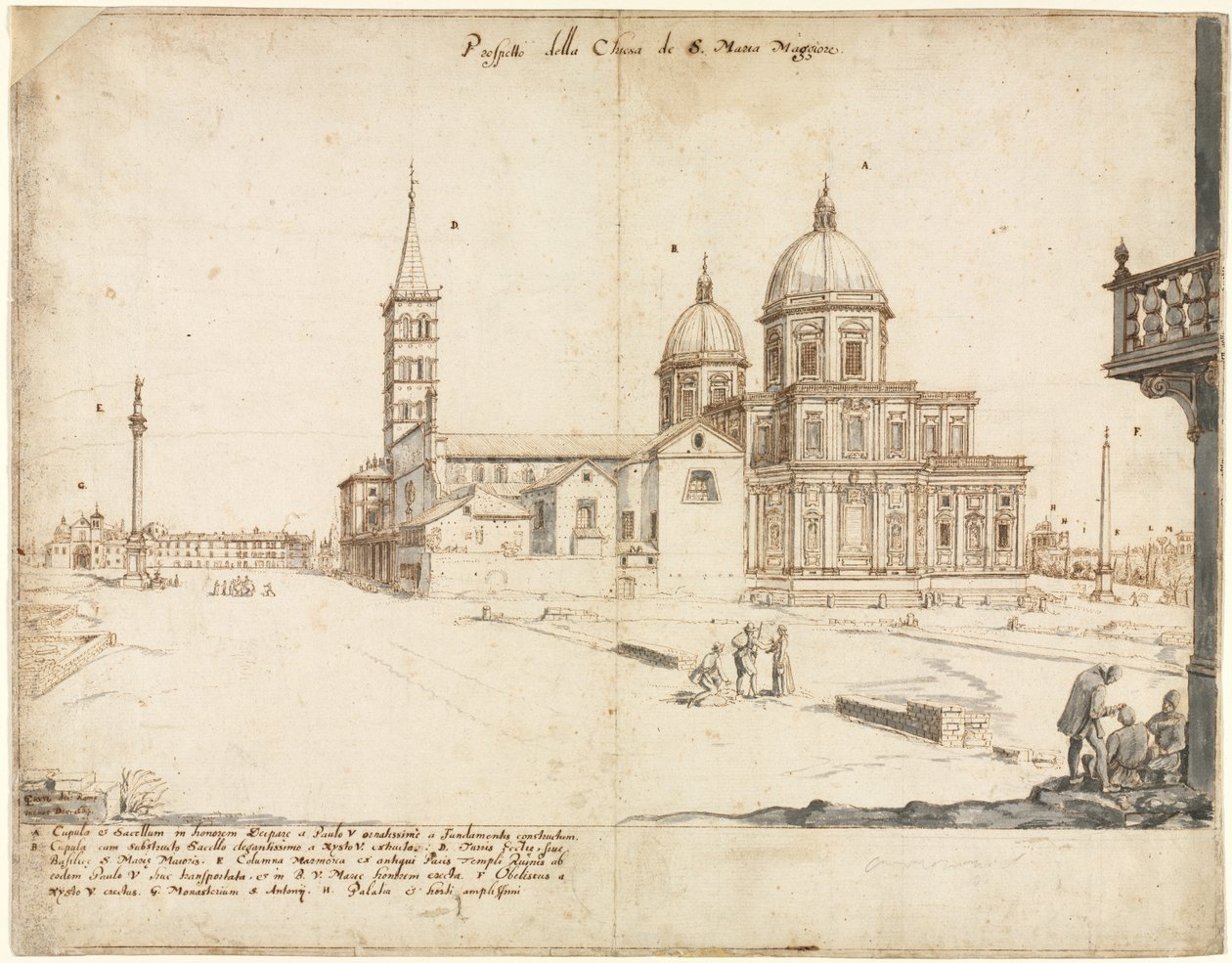 Dieciocho Vistas de Roma: La Basílica de Santa María la Mayor de Lievin Cruyl
