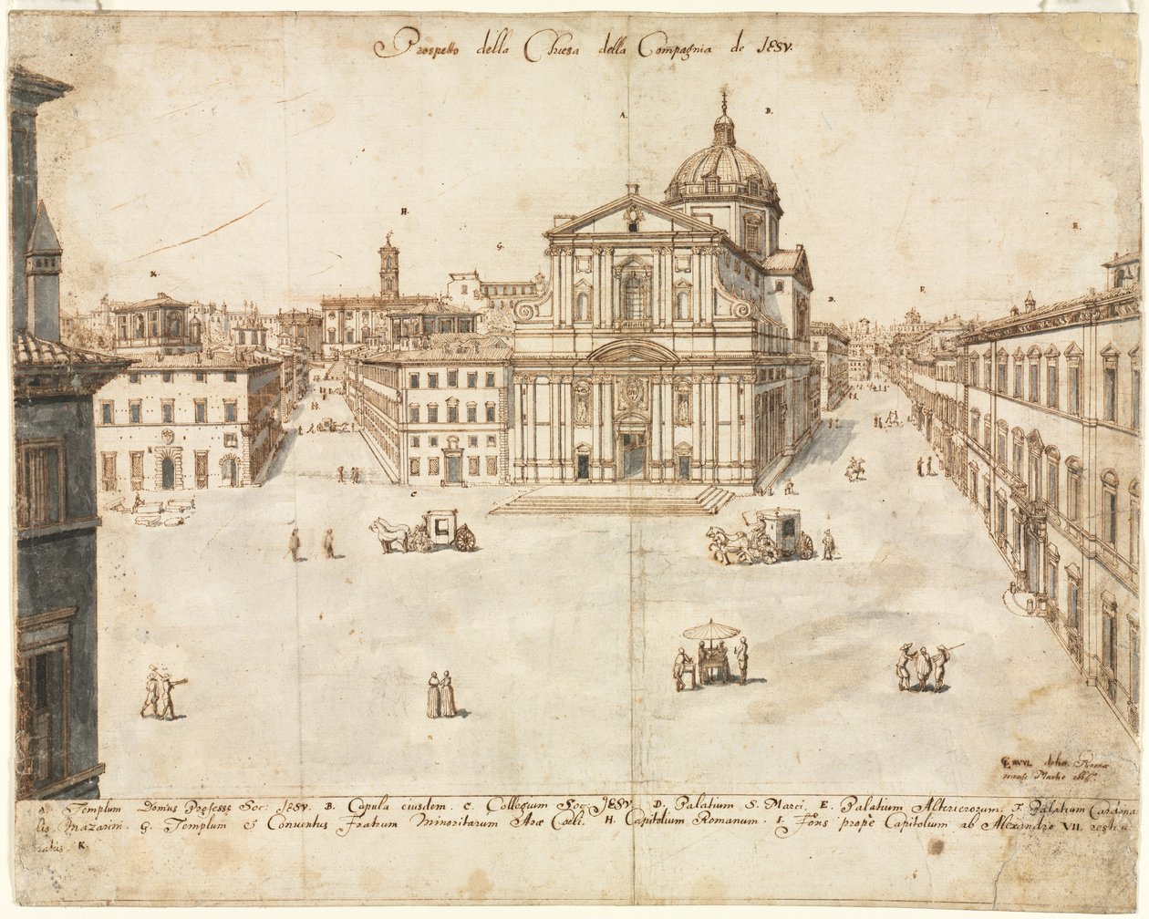 Dieciocho vistas de Roma: La Iglesia del Gesù de Lievin Cruyl
