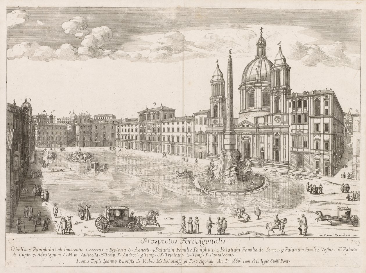 Piazza Navona from "Prospectus Locurum Urbis Romae Insign[ium] de Lievin Cruyl