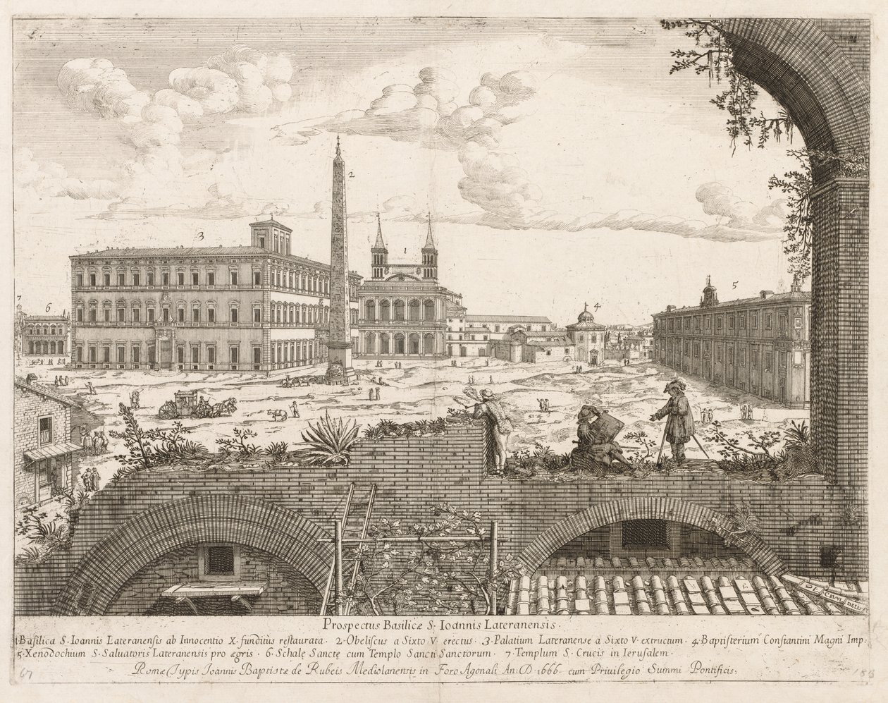 S. Giovanni in Laterano from "Prospectus Locurum Urbis Romae Insign[ium]" de Lievin Cruyl