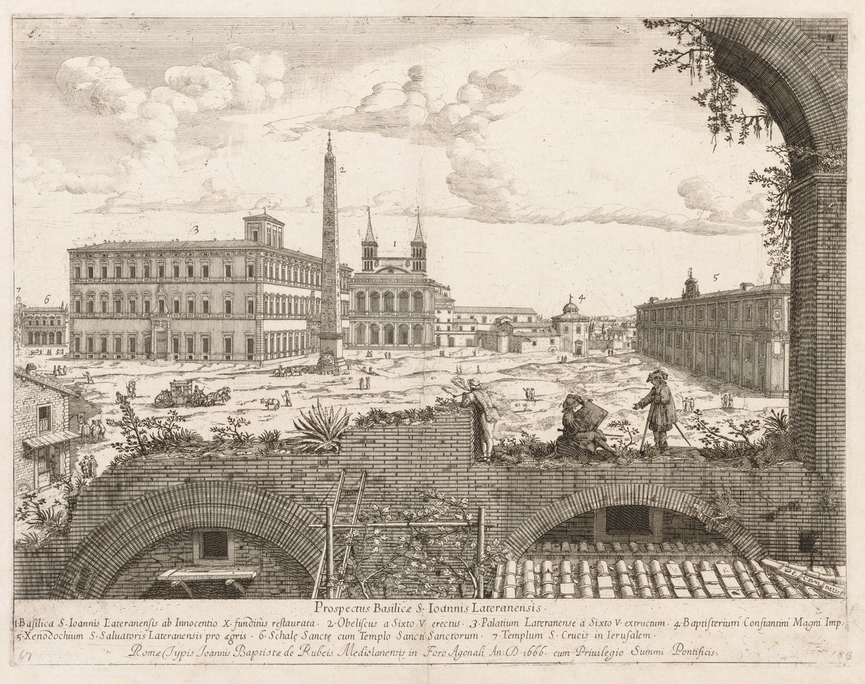 S. Giovanni in Laterano de Prospectus Locurum Urbis Romae Insign[ium], 1666 de Lievin Cruyl