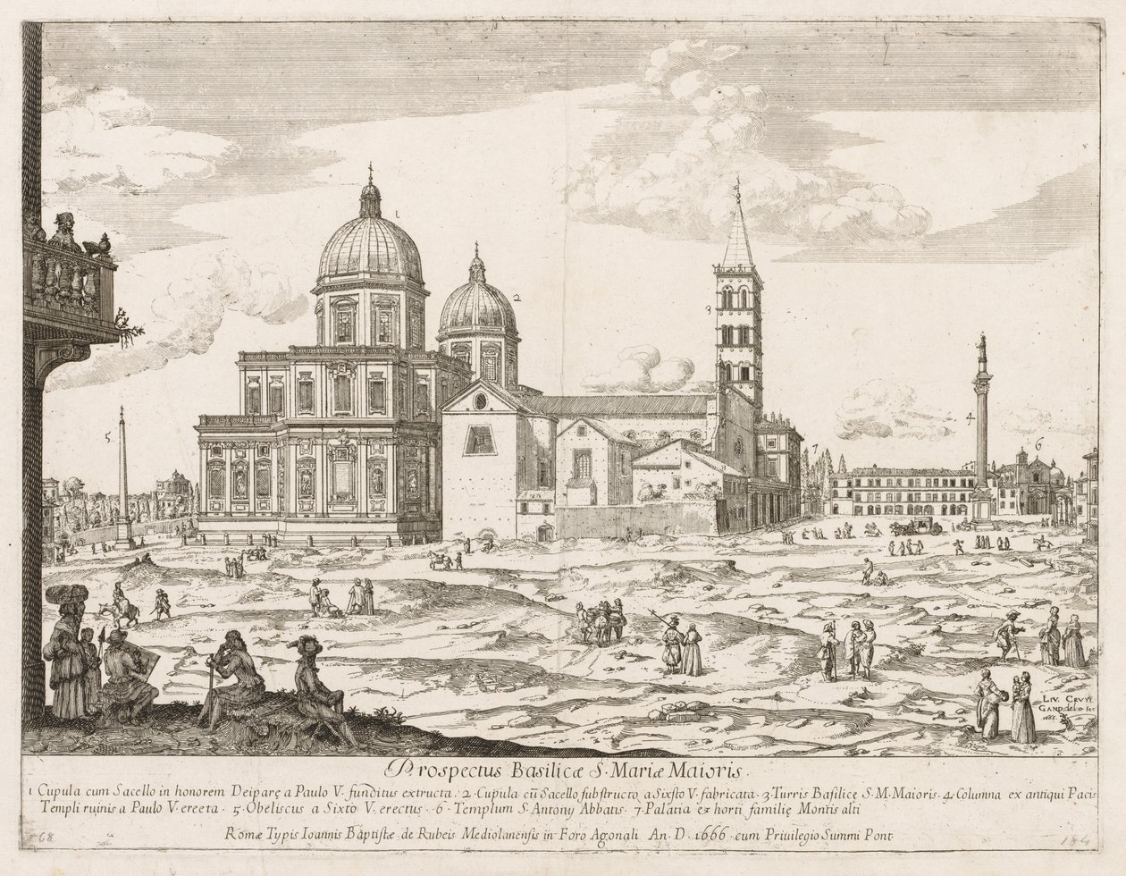 Santa Maria Maggiore from "Prospectus Locurum Urbis Romae Insign[ium]" de Lievin Cruyl