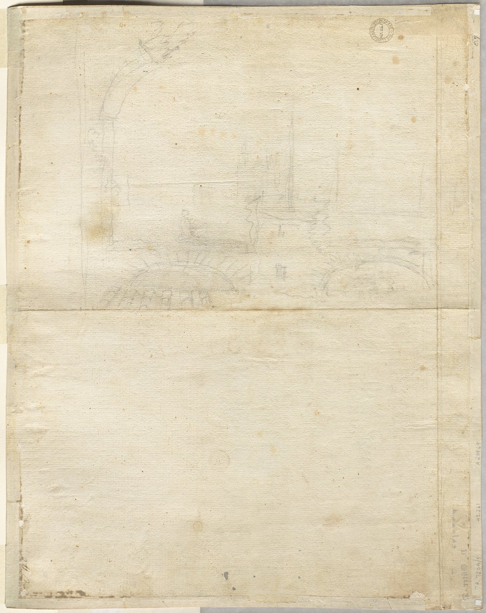 Boceto para San Giovanni in Laterano (verso) de Lievin Cruyl