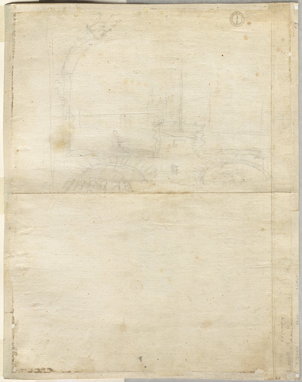Boceto para San Giovanni in Laterano (verso) de Lievin Cruyl