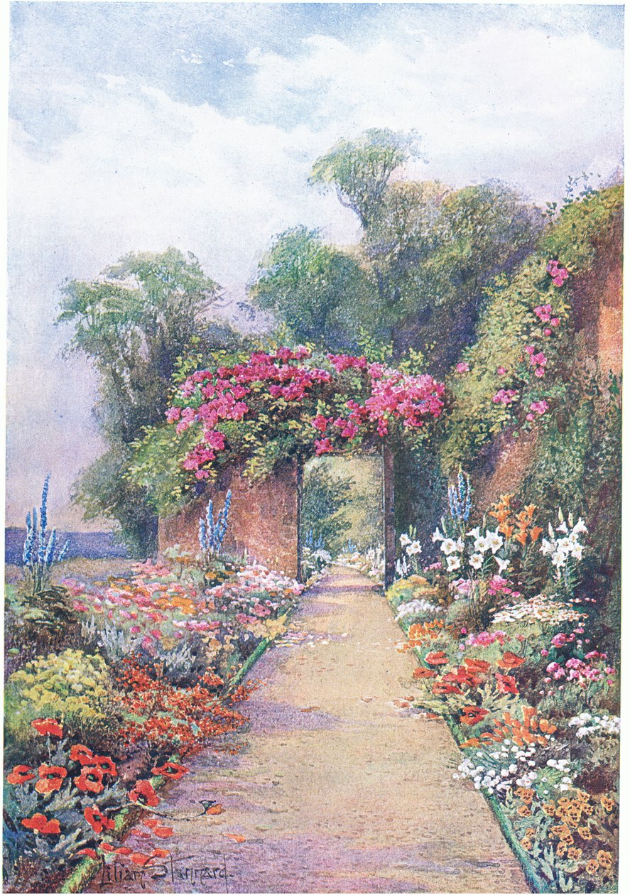 Una tarde de verano, de Los jardines de Inglaterra: En los condados del sur y oeste publicado por The Studio, 1907 de Lilian Stannard