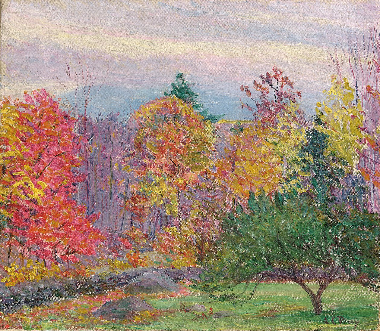 Paisaje en Hancock, New Hampshire, octubre de 1923 de Lilla Cabot Perry