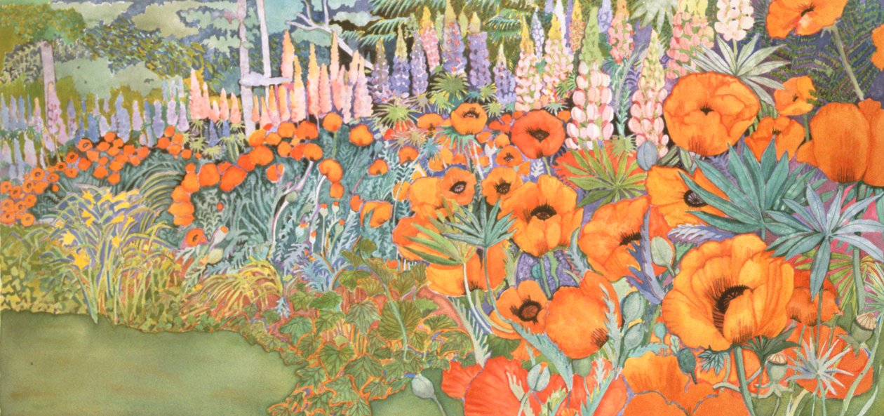 Borde de amapolas de Lillian Delevoryas