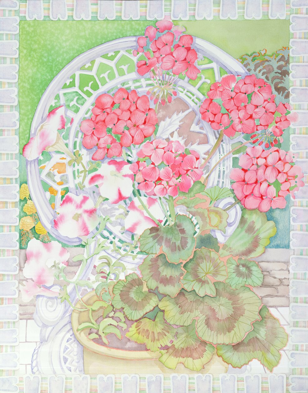 Maceta de geranios de Lillian Delevoryas