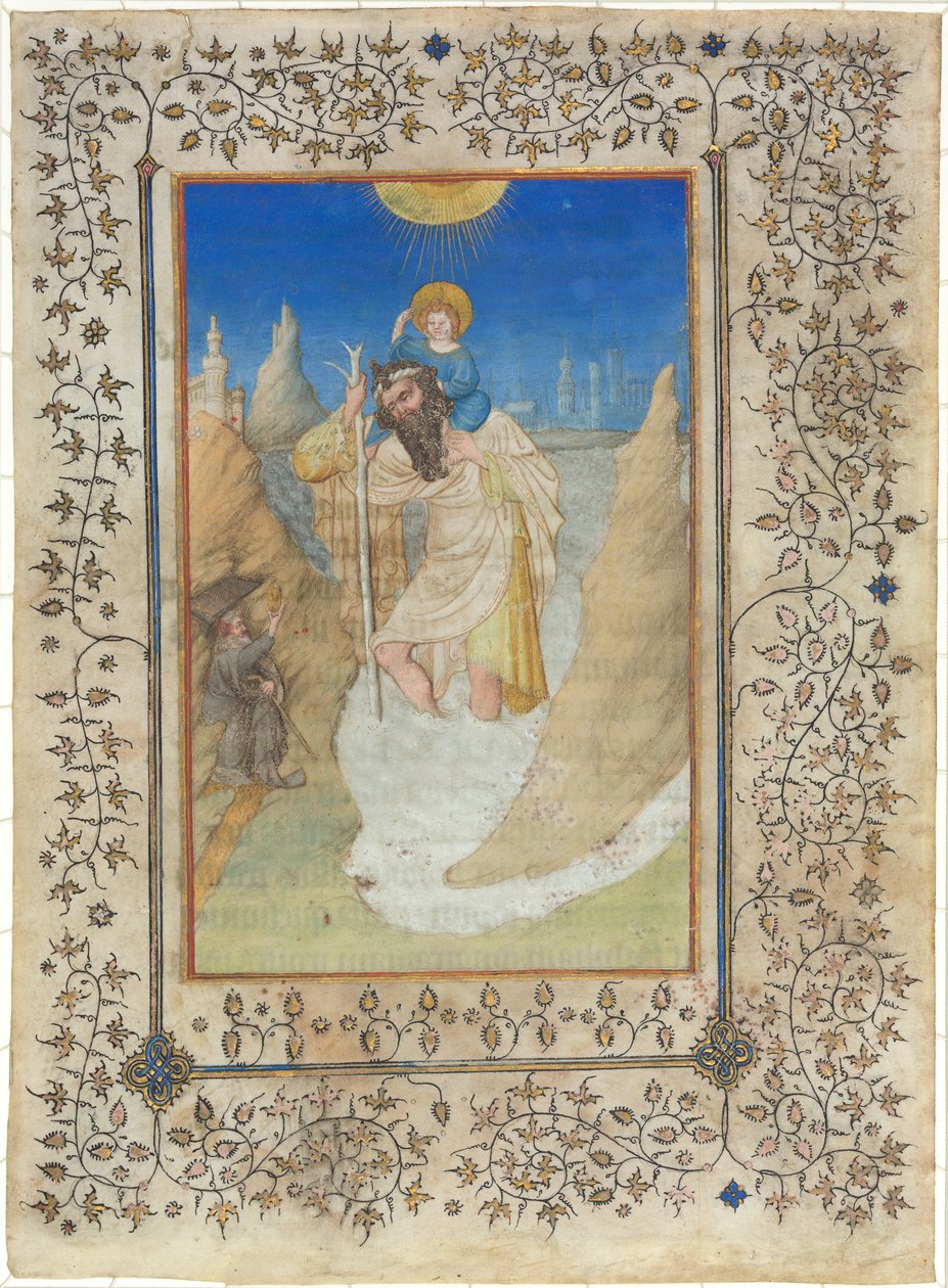 San Cristóbal llevando al niño Cristo de Limbourg Brothers