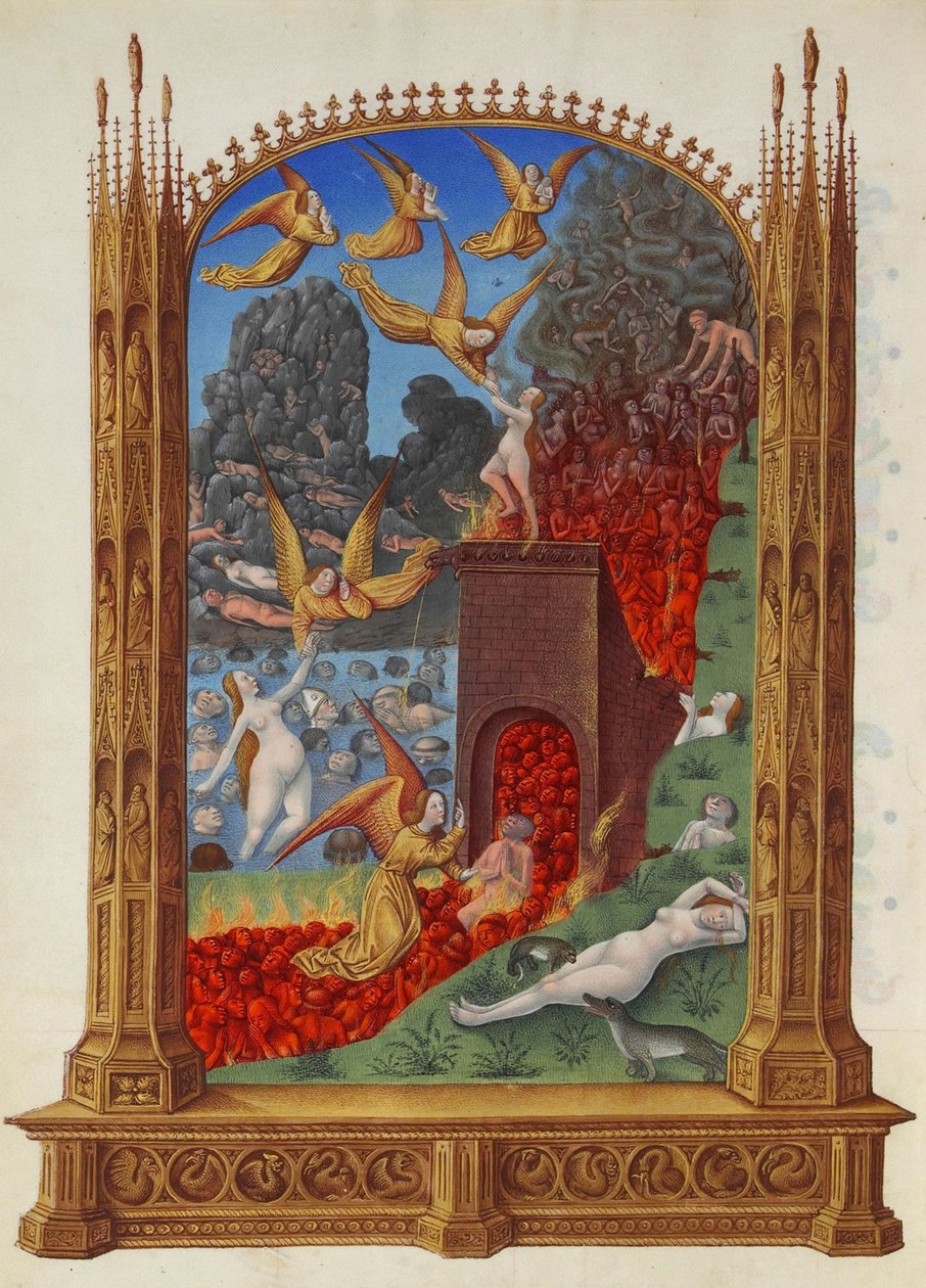 Las almas purificadas en el purgatorio Les Très Riches Heures du duc de Berry de Limbourg Brothers