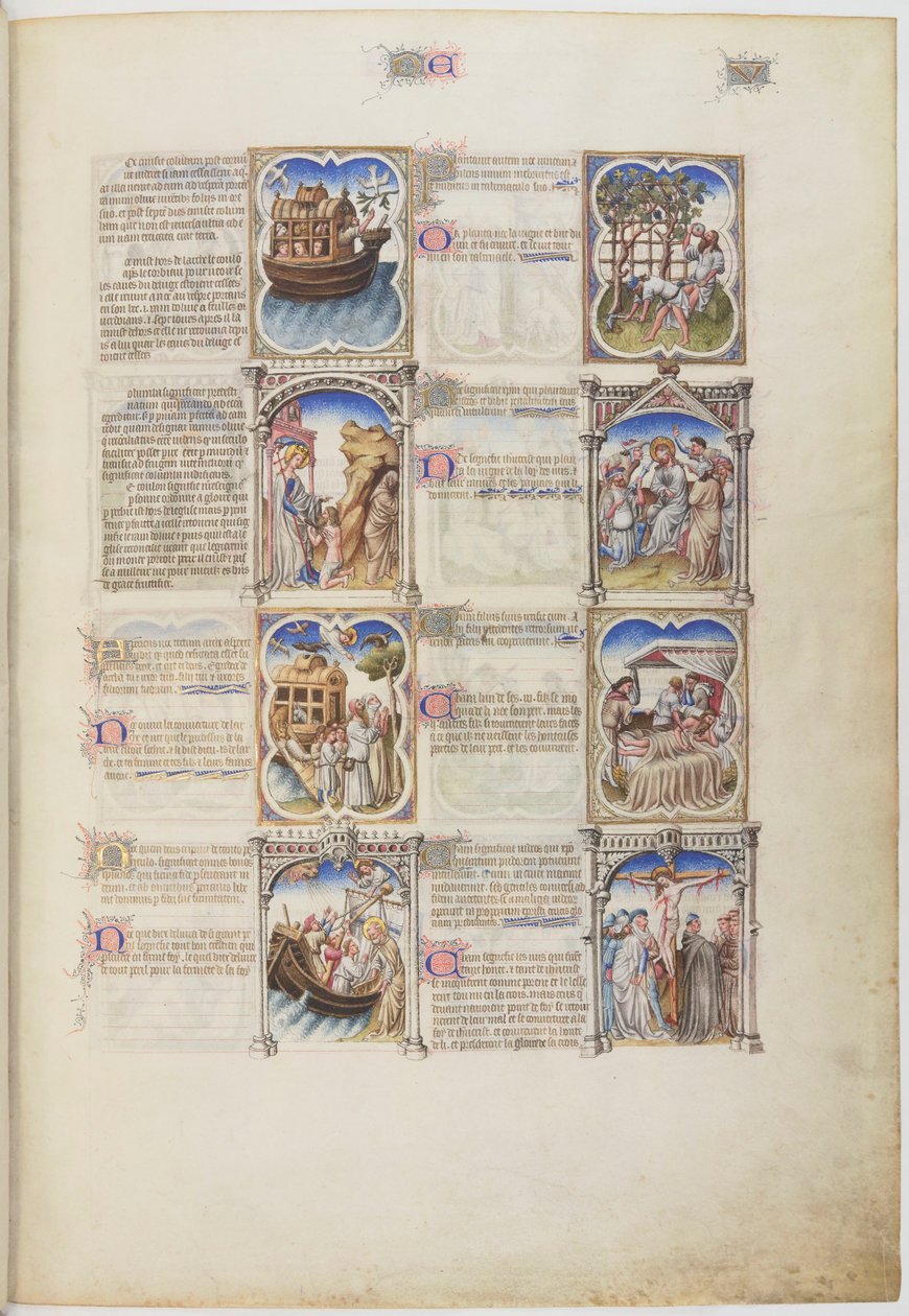 Biblia moralizada, Vida de Noé, folio 5r de Limbourg Brothers