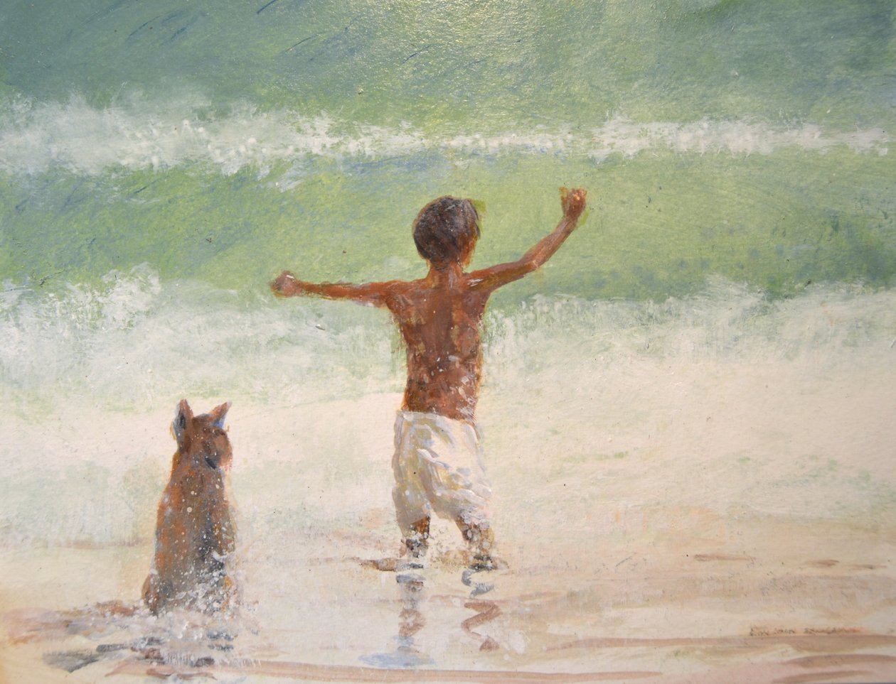 Niño y perro, salvavidas de Lincoln Seligman