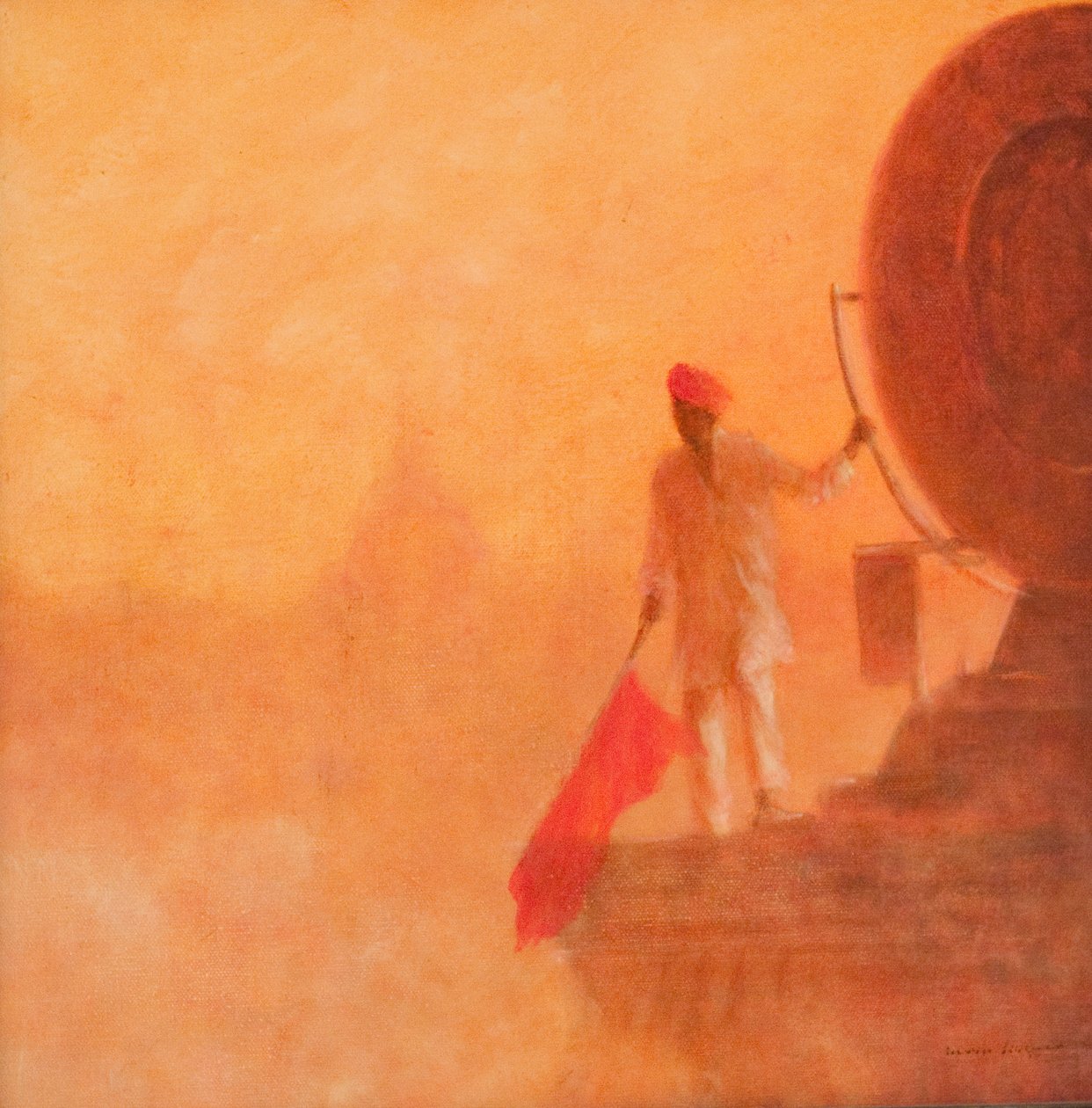 Hombre de bandera ferroviaria, Agra, 2010 de Lincoln Seligman