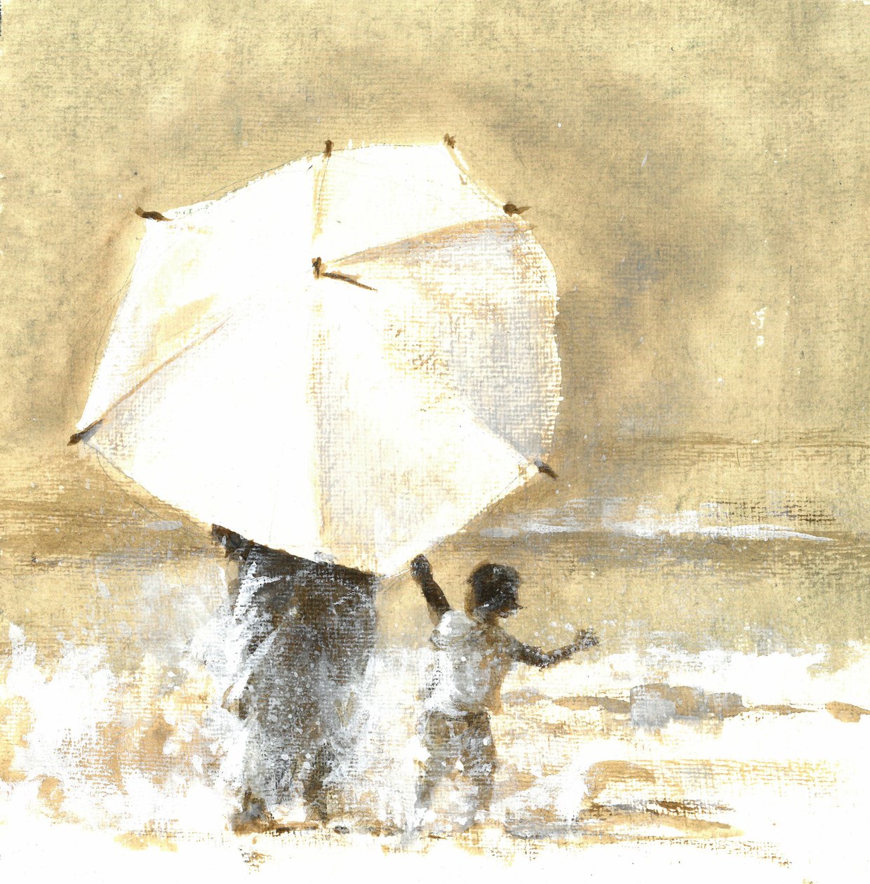 Paraguas y niño 2, 2015 de Lincoln Seligman