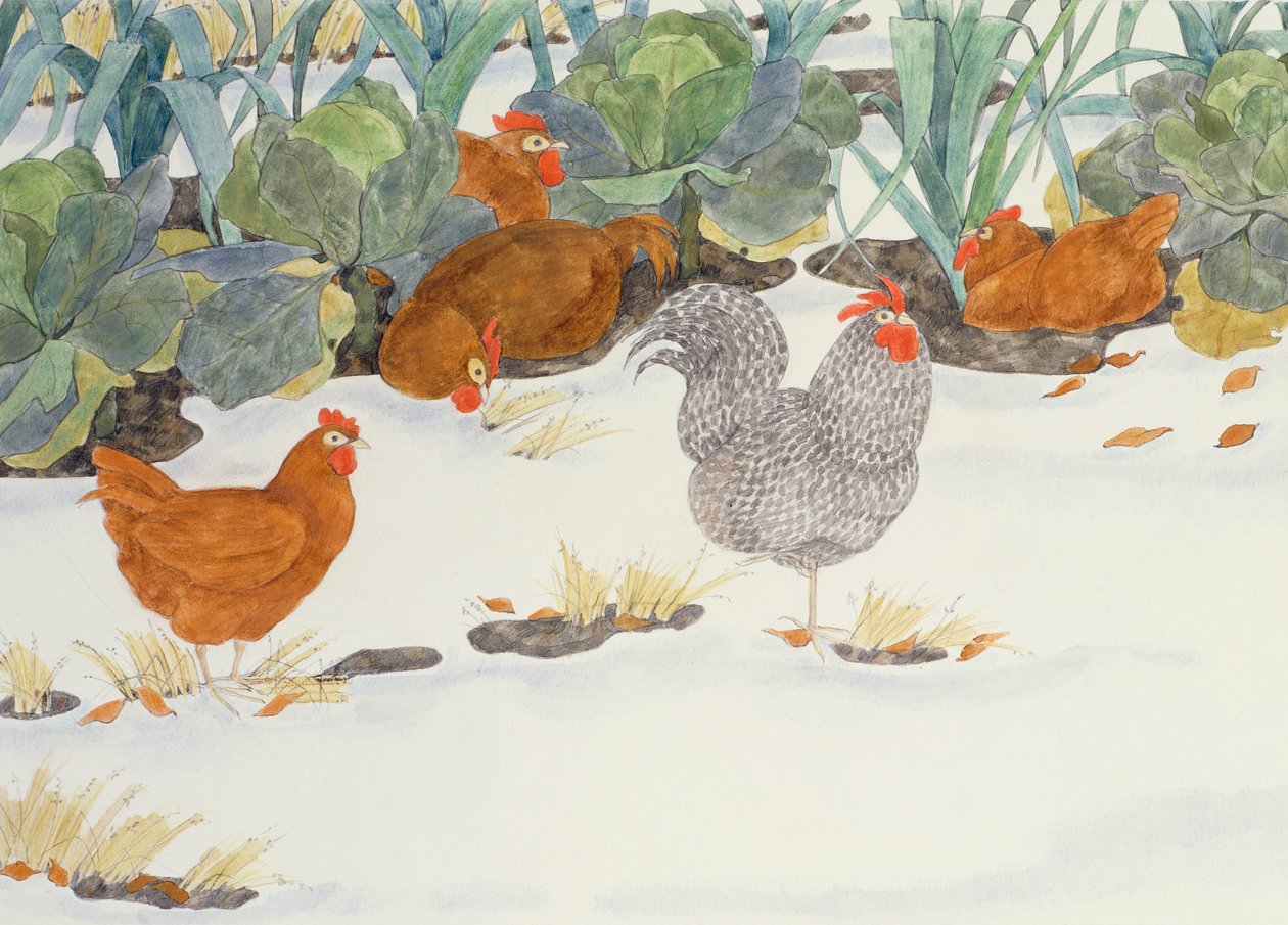 Gallinas en el Huerto de Linda Benton