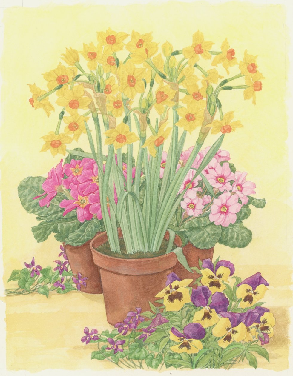 Macetas de flores de primavera, 2003 de Linda Benton