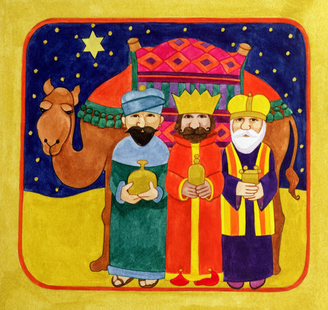 Tres reyes y camello de Linda Benton