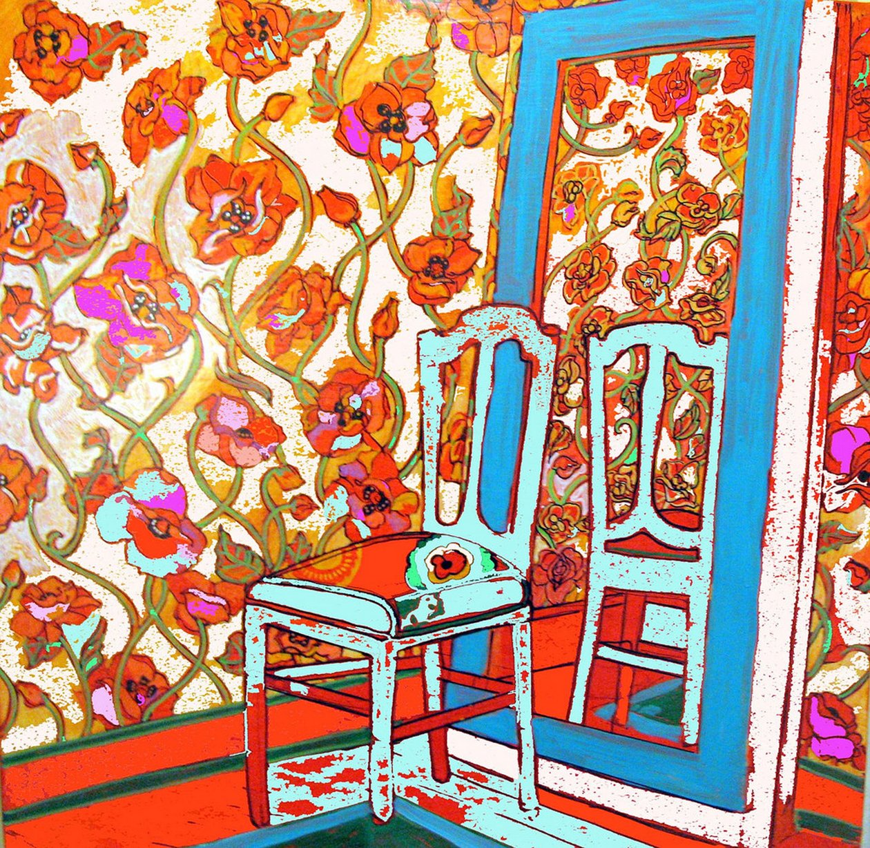 Silla y espejo, 2014 (técnica mixta) de linda arthurs