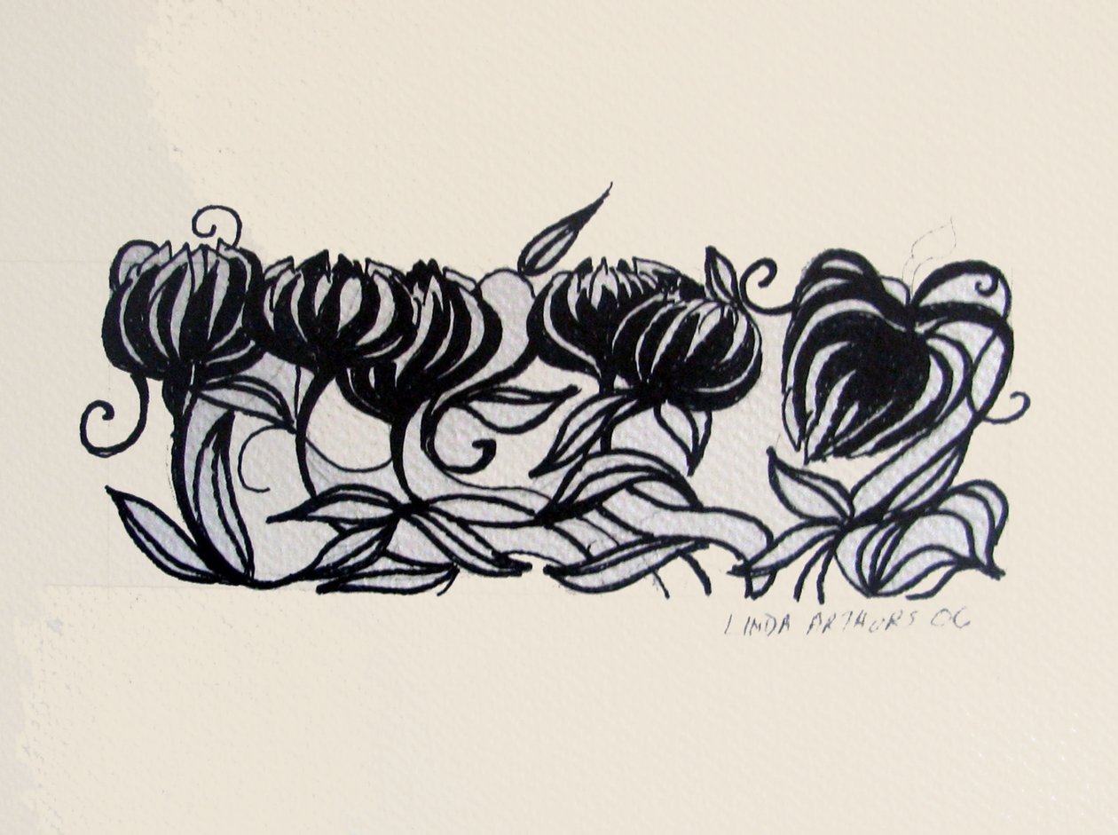Crocus, 2014 (pluma y tinta) de linda arthurs