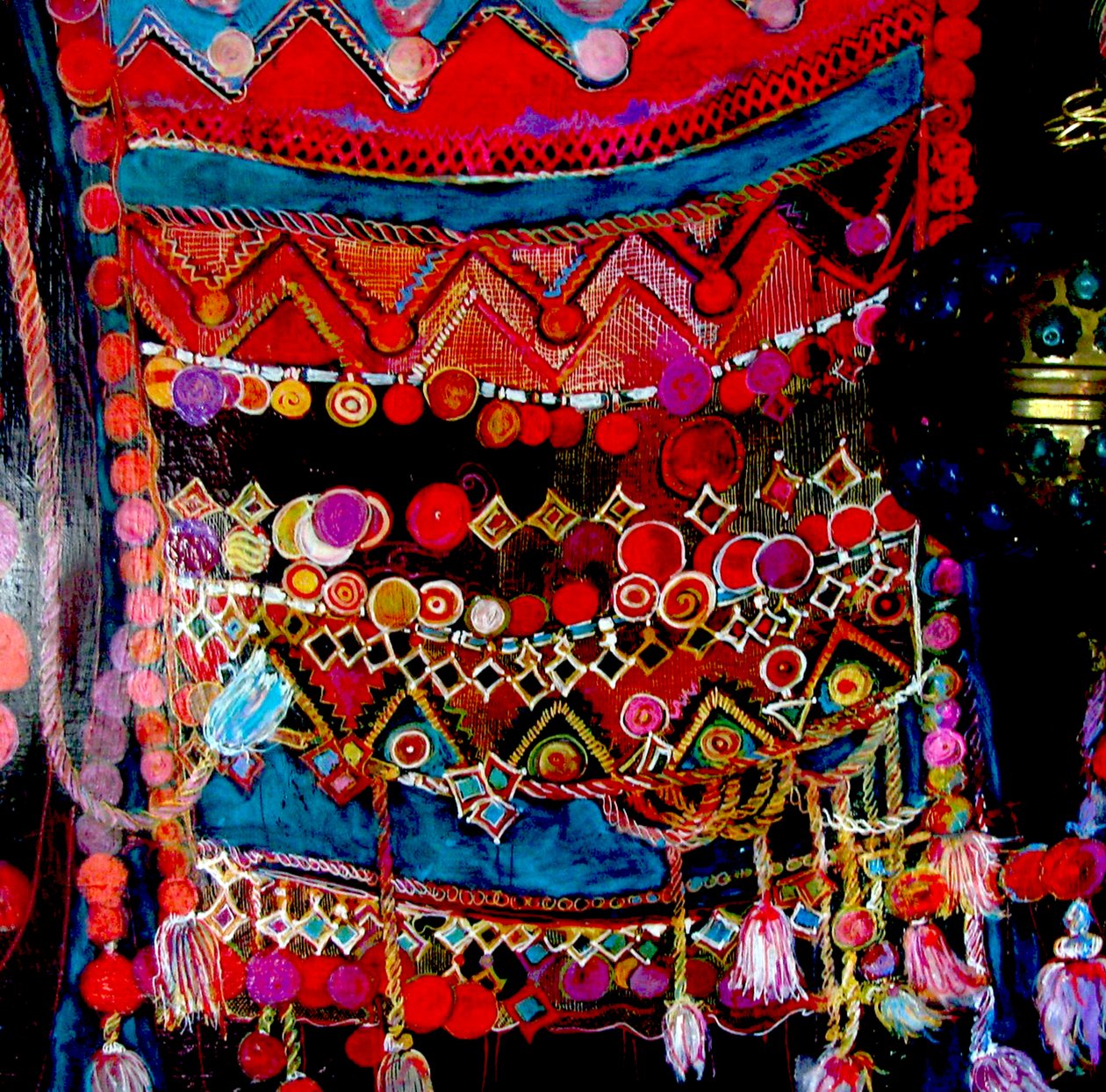 Etno bolsa, 2015 (mixta, acrílico, tinta, óleo) de linda arthurs