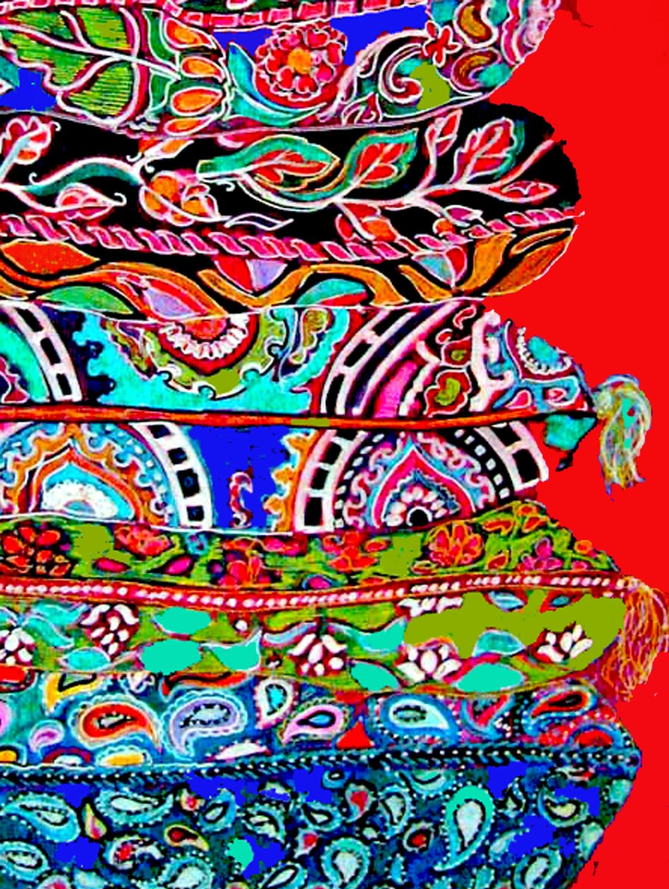 Pila de almohadas dos, 2015 (técnica mixta) de linda arthurs
